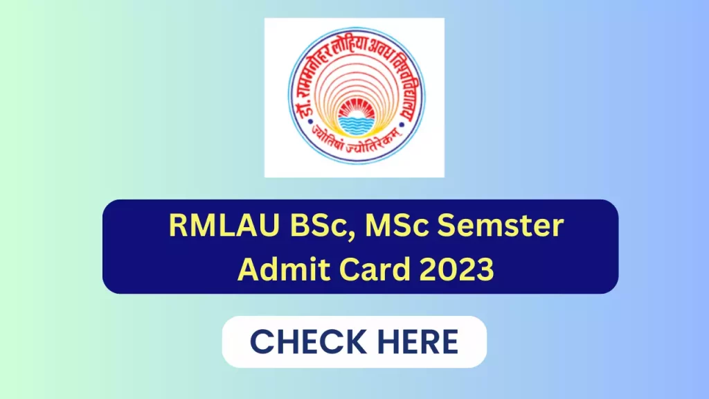 RMLAU 2023 BSc, MSc Semester Admit Card