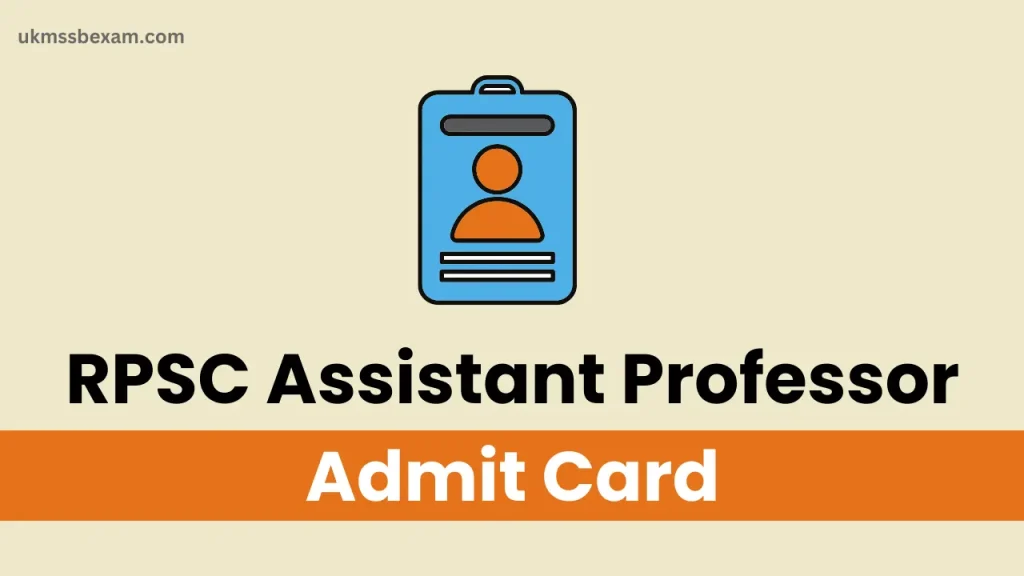 RPSC Assistant Professor Admit Card