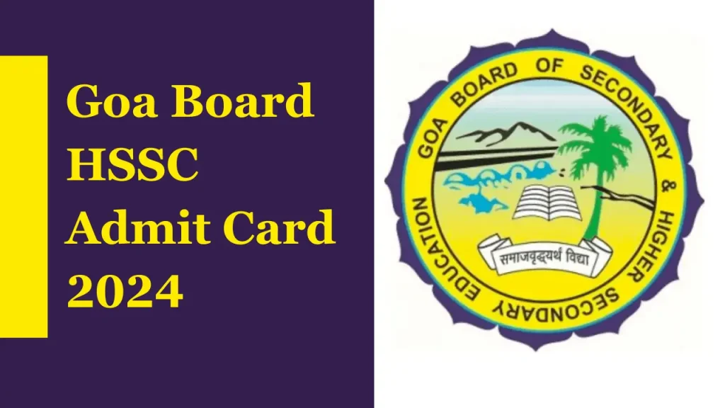 Goa Board 12th class Admit Card 2024